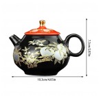 Afternoon Party Black Gold Peach Teapot