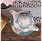 (Butterfly flower pattern) Porcelain 3-Piece Tea For One