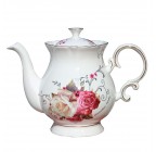 European style ceramic rose flower teapot large size 5.5 cups