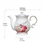 European style ceramic rose flower teapot large size 5.5 cups