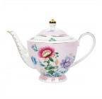 Fine pink porcelain teapot 40 oz with gold trim