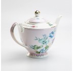 Fine pink porcelain teapot 40 oz with gold trim