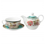 (Emperor Garden) Four-piece porcelain tea set for one person