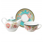 (Emperor Garden) Four-piece porcelain tea set for one person