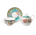 (Emperor Garden) Four-piece porcelain tea set for one person