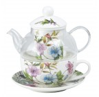 (Morning Glory) 5-piece glass china 13 oz tea set