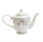 Pink Cornflower Porcelain Teapot 32 oz with Gold Trim