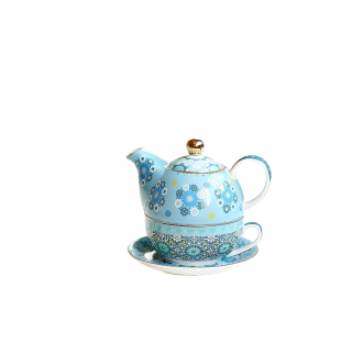 (Vintage Teapot) Porcelain 4-Piece Tea For One