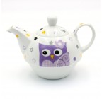 (blue owl) Porcelain 4-Piece Tea For One